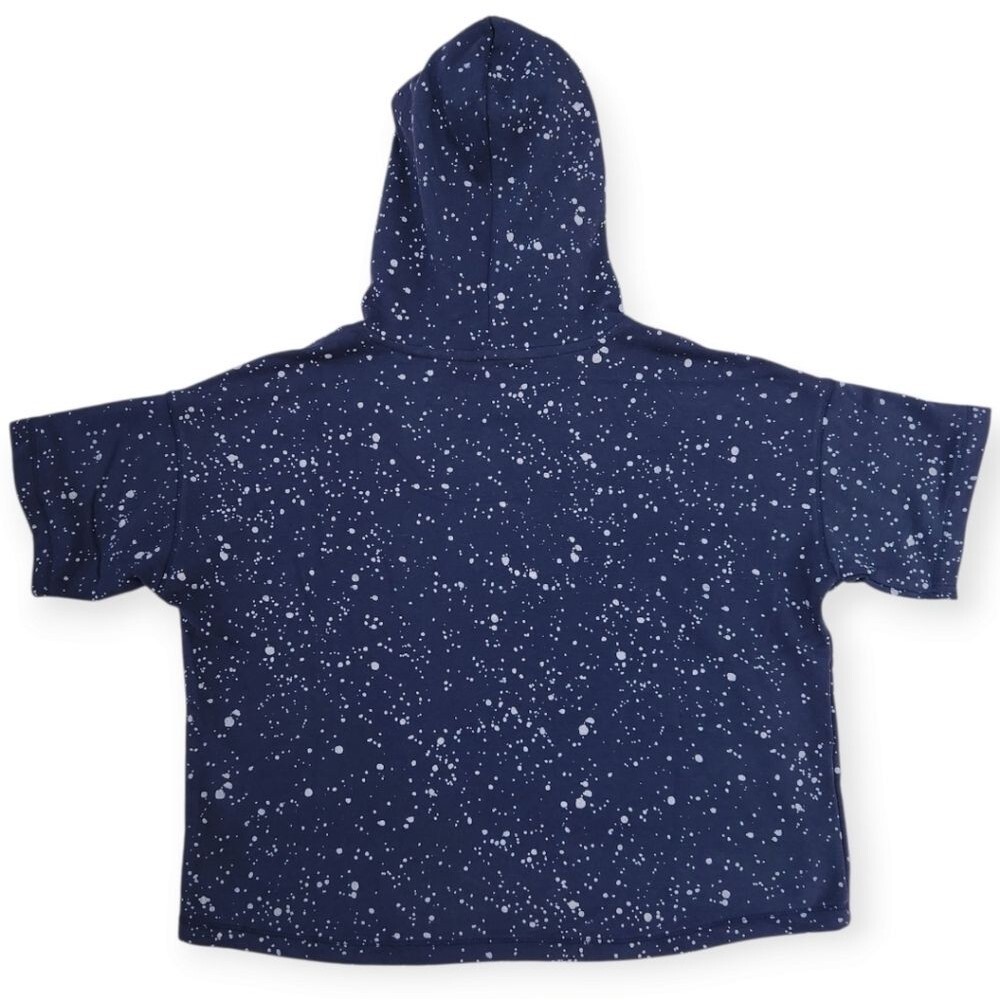 NWT 2-Pack Girls Youth Crop Tops Gray/Blue Splattered Short Sleeve Hoodie Size L - Picture 4 of 11